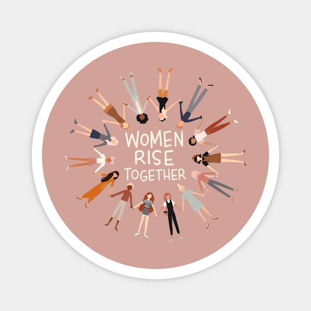 Women Rise Together Magnet by Adria Adams Co.